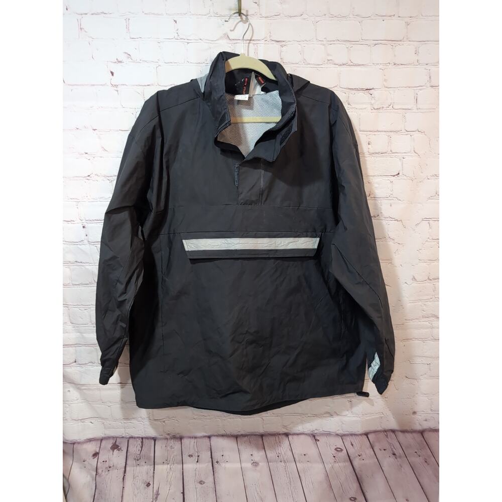 Nelson Rigg Packable Rain Jacket Size Medium Reflective Black Silver